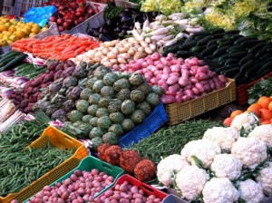 colorful fruits and vegetables at market