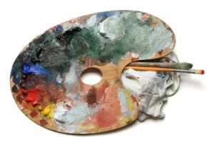 artist mixing palette