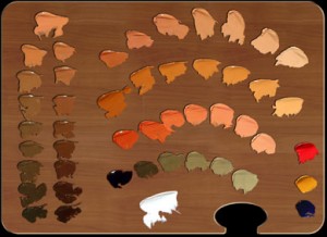 skin tone chart painting