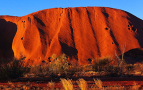 Red color of Ayers Rock, Australia.