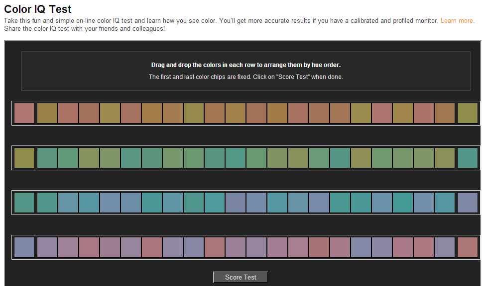 Munsell Color Chart Test