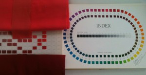 The Munsell Book of Color index featuring an array of hues from reds to blues