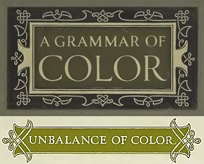 The book Cover Plate for "A Grammar of Color" and heading title, "Balance of Color" from A.H. Munsell's Introduction.