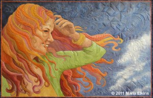 Windblown, an award winning original quilt by Maria Elkins.