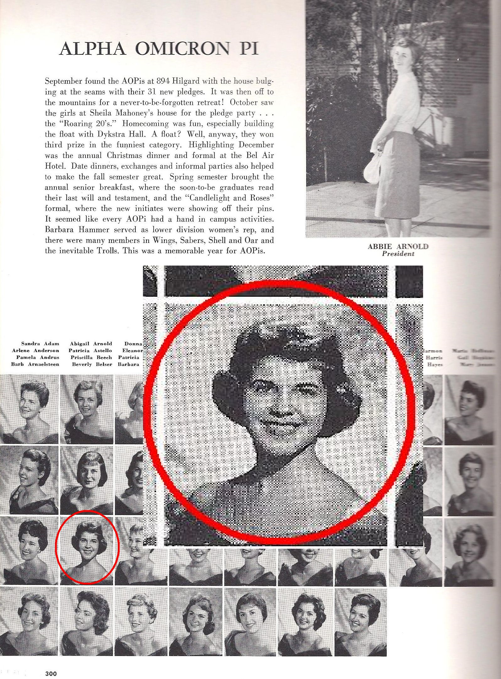 Priscilla Palmer's (nee: Beech) 1960 UCLA yearbook photo, where she learned about the Munsell Color System that would guide her in her future careers.