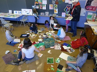 Running art design exercises for kids at the Rhinebeck Science Foundation Discovery Festival.