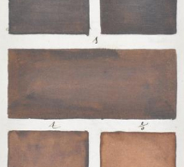 5 swatches of various shades of chocolate colors