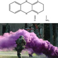 A plume of purple smoke and the associated composition