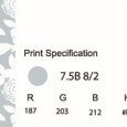 Showing Print Specifications using Munsell for a gray and white flower pattern
