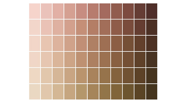 A grid of skin colors