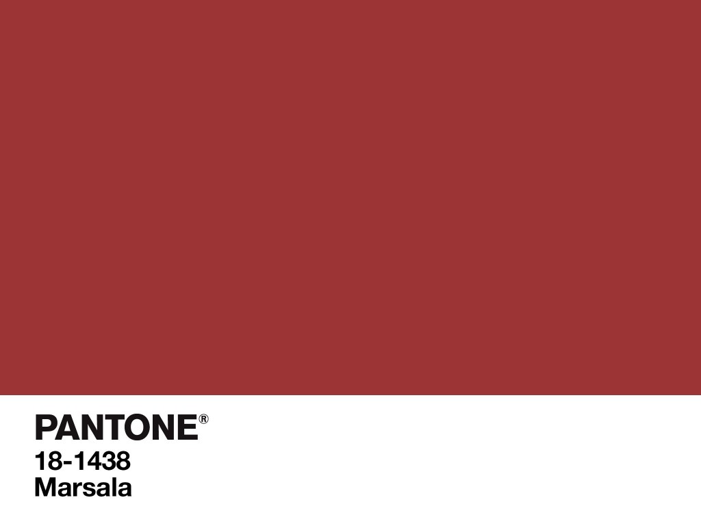 Pantone 18-1438 Marsala - the 2015 color of the year, large color chip.