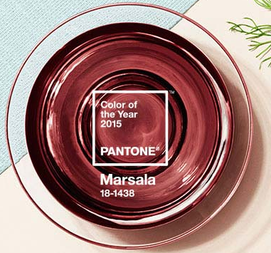 Image of bowl containing Pantone's color of the year 2015, Marsala, 18-1438.