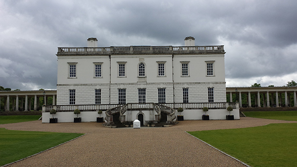 The Queen's House facade showing colours for a restoration project