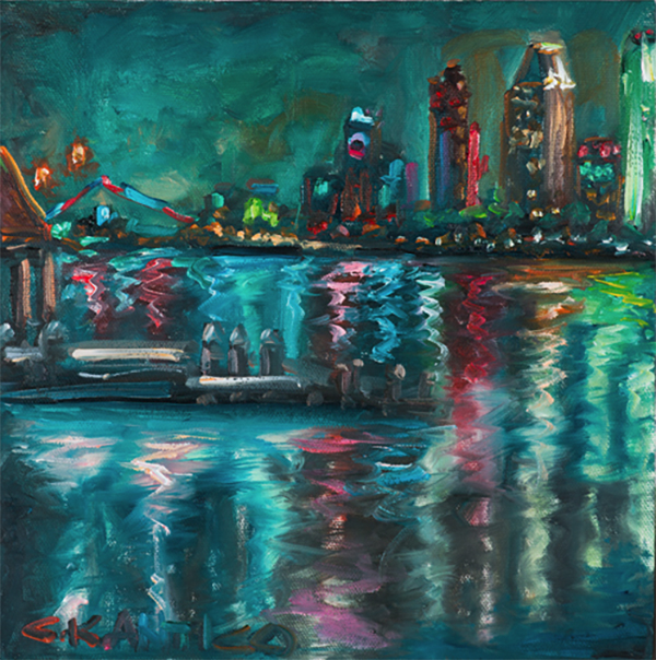 Americas Finest City Lights a painting by Concetta Antico