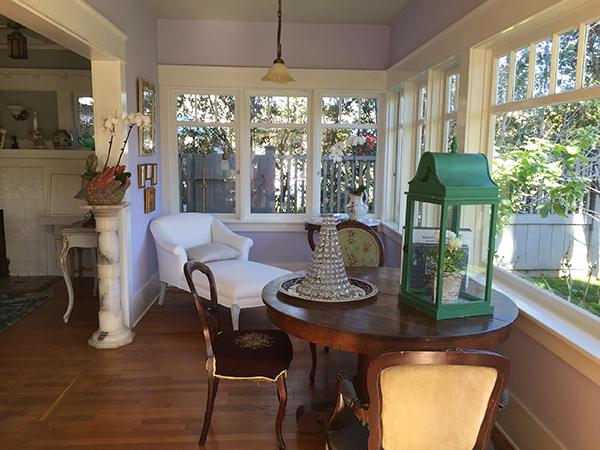 The interior of tetrachromat Concetta Antico's house, pale purple walls, soft greens, yellows and whites