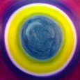 The Awakening, a painting by Leanne Venier with purple, yellow and blue circles