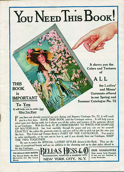 A Bella Hess advertisement for a book