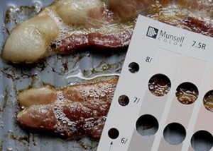 Using the Munsell Color Chart to determine the color of bacon