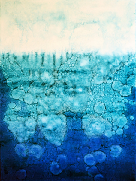Painting by Leanne Venier color goes from deep blue to white