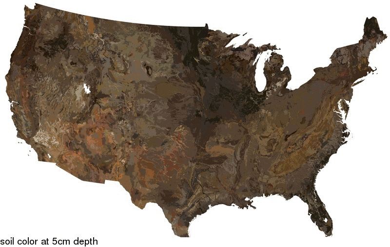 Gif showing the various soil color slices in the United States