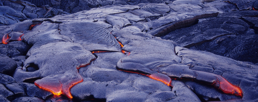 A lava flow over soils at Hawai'i Volcanoes National Park