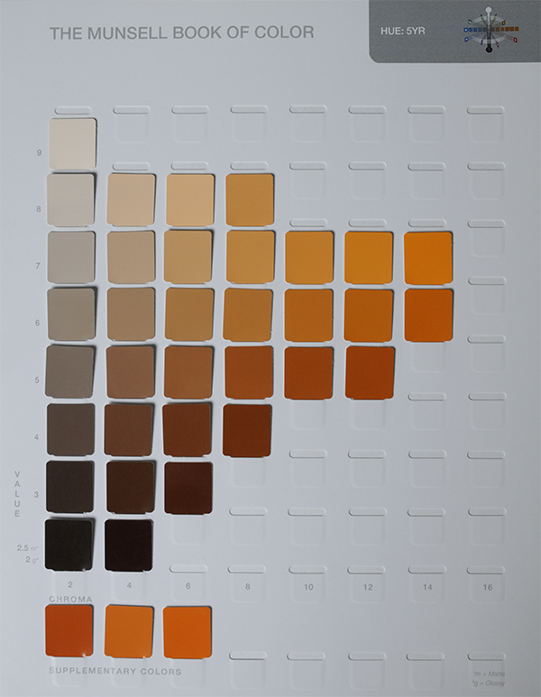 An example Munsell color chart
