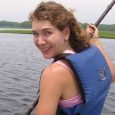 Photo of soil scientist Maggie Payne working in the field