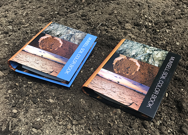 The new Munsell Soil Color Book showing the brown and blue covers