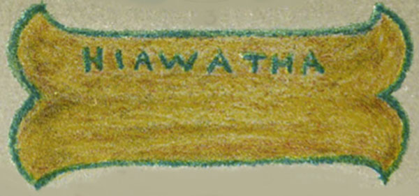 A Hiawatha canoe in yellow and green from Plate 2 of A Color Notation