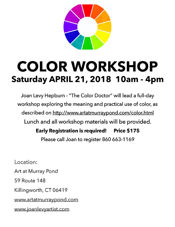 Flyer for the color workshop with Joan Levy Hepburn